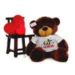 Big 5 Feet Personalized Teddy Bear wearing Bee Mine Tshirt - Choose From 7 Colors
